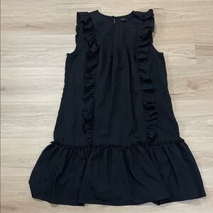 Banana Republic Black Ruffle Midi Dress